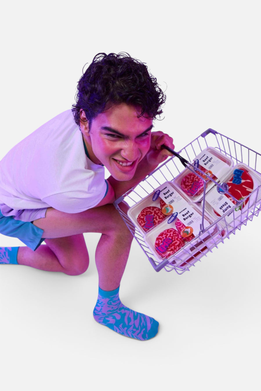 Eat My Socks Beef Burger - 2 Pairs – flat lay