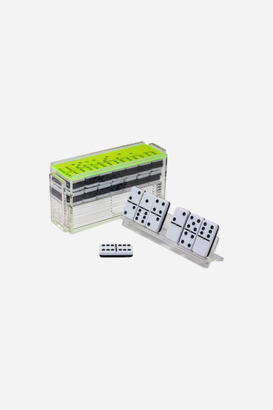 El Catire Domino Set with Racks - Neon Green – back view