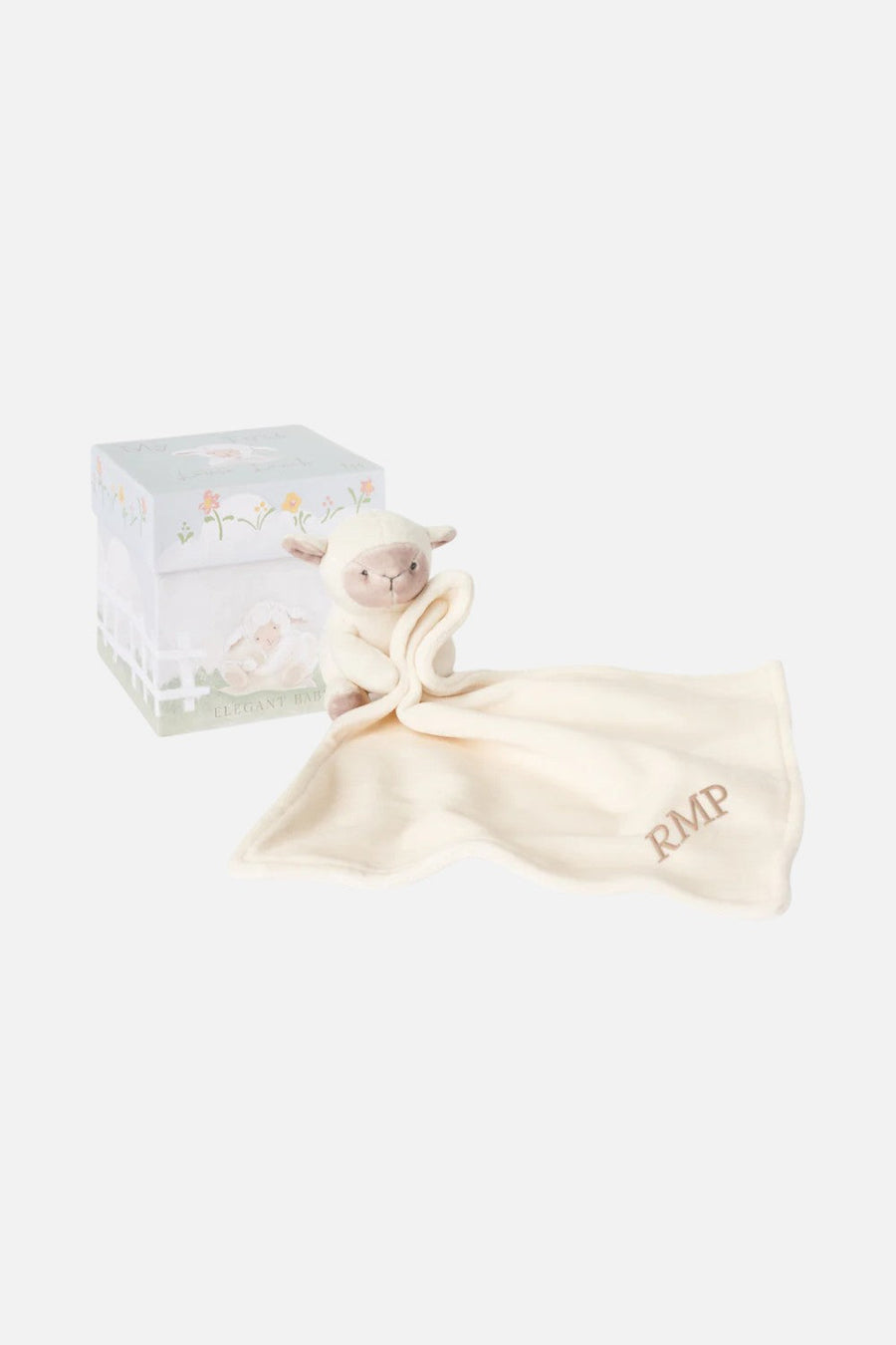 Elegant Baby Boxed Lamb Blanket Lovie – back view