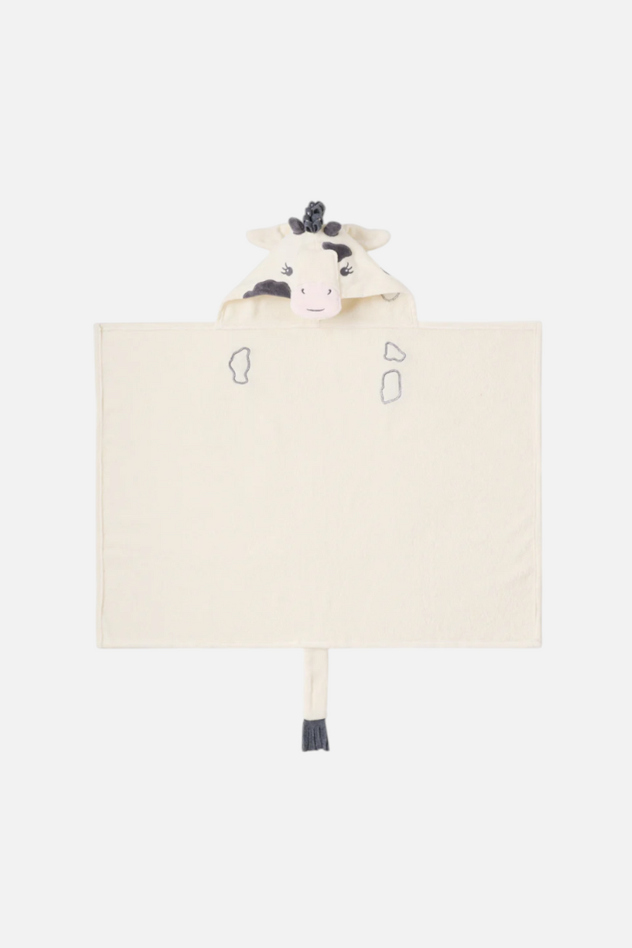 Elegant Baby Cow Hooded Bath Wrap – back view
