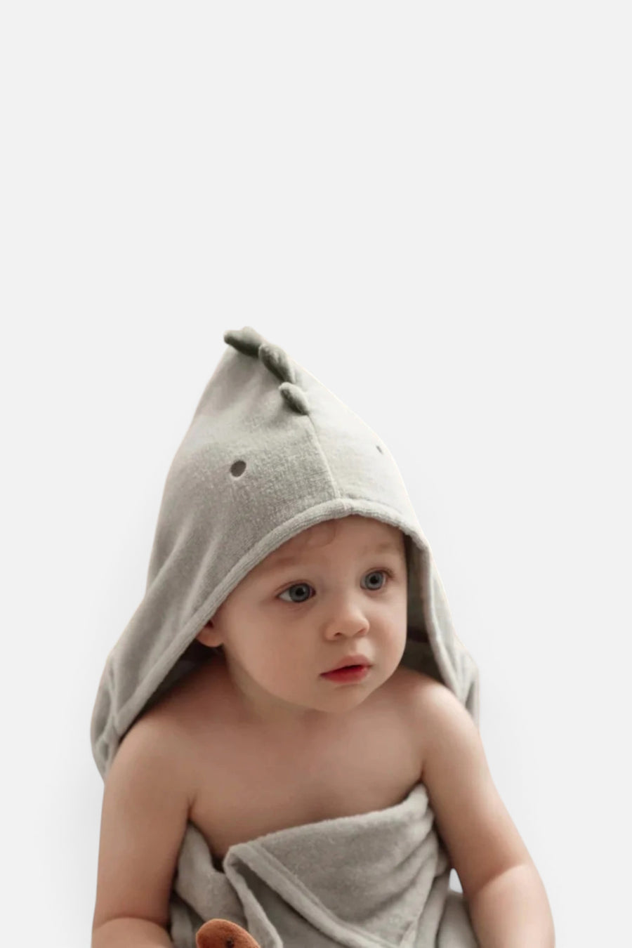 Elegant Baby Dinosaur Bath Wrap – back view