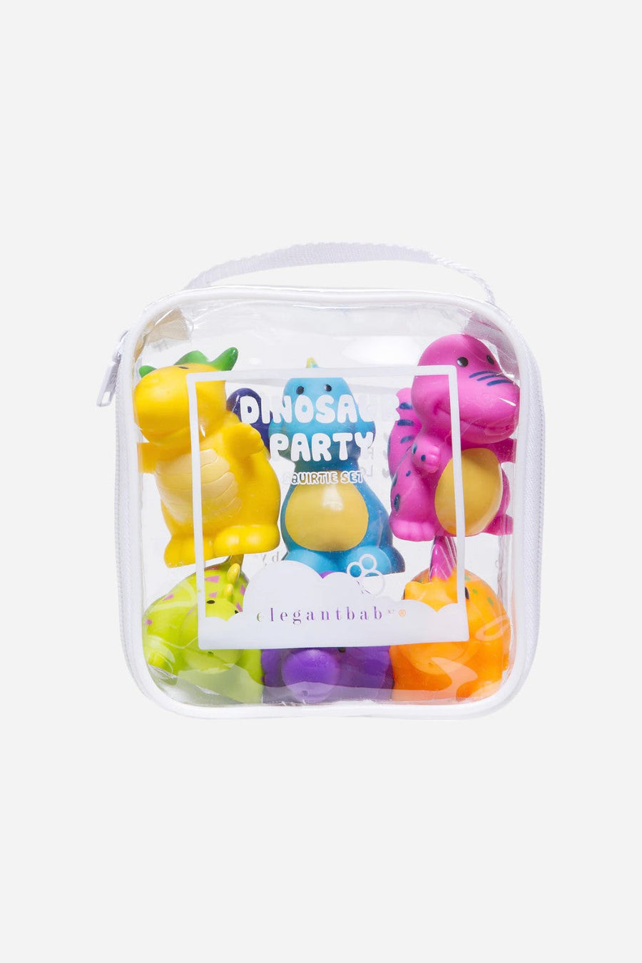 Elegant Baby Dinosaur Party Squirtie Baby Bath Toys – back view