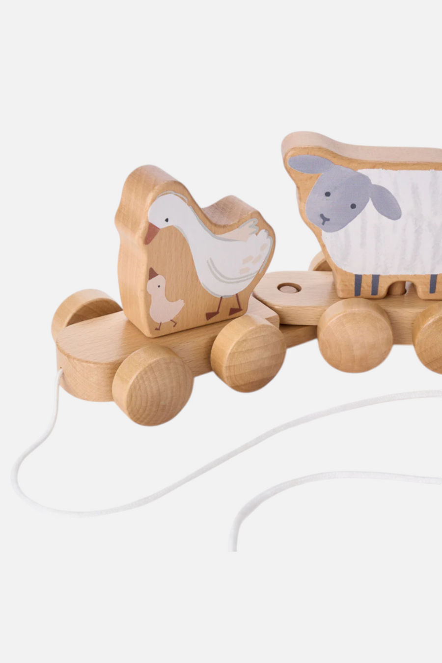 Elegant Baby Farm Animal Pull Toy – back view