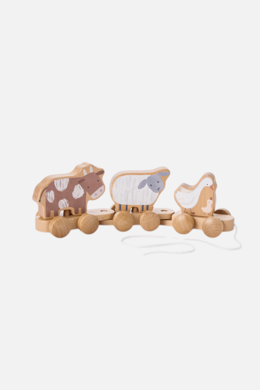 Elegant Baby Farm Animal Pull Toy – front view