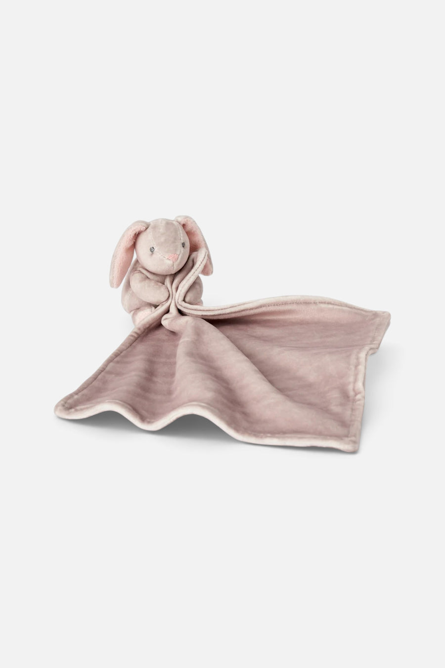 Elegant Baby Lovie Bunny Security Blankie in Taupe – back view
