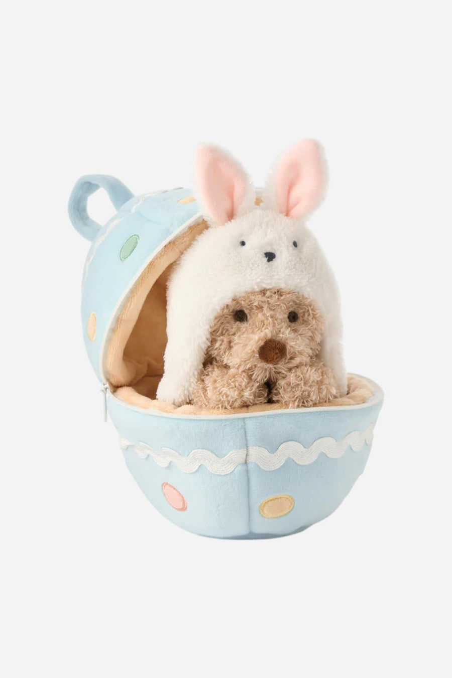 Elegant Baby Plush Bear + Easter Egg Activity Toy – back view