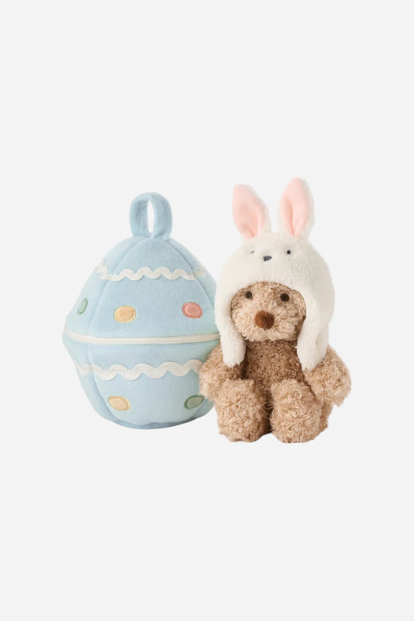 Elegant Baby Plush Bear + Easter Egg Activity Toy