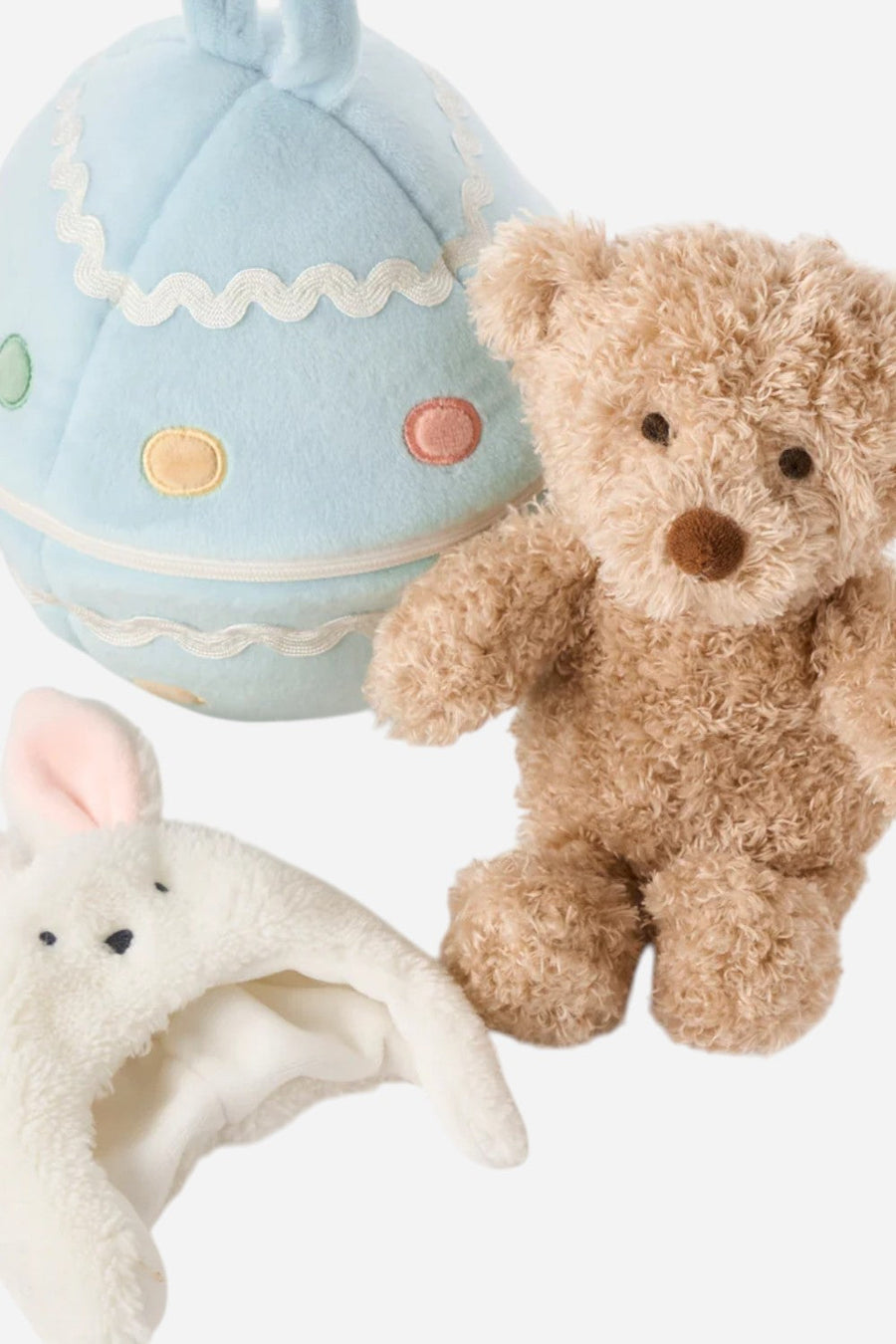 Elegant Baby Plush Bear + Easter Egg Activity Toy – side view