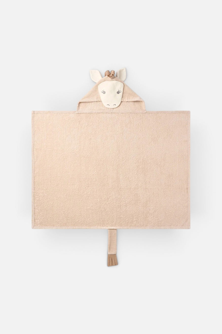 Elegant Baby Pony Hooded Baby Bath Wrap in Taupe – back view