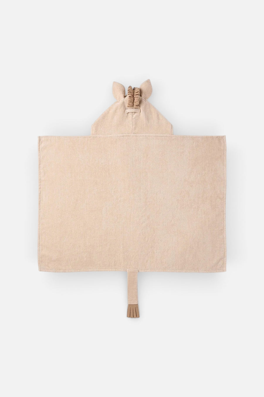 Elegant Baby Pony Hooded Baby Bath Wrap in Taupe – side view
