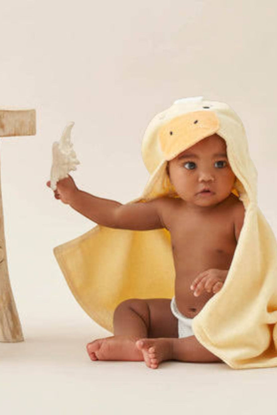 Elegant Baby Yellow Ducky Bath Wrap – back view