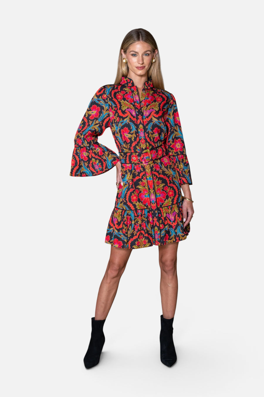Elizabeth James the Label Frances Dress in Damask – detail