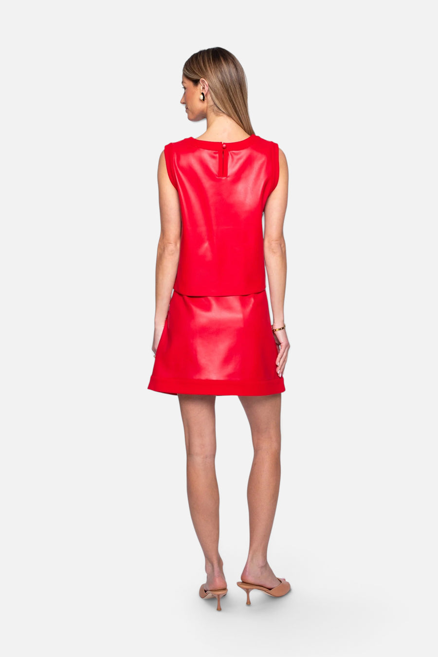 Elizabeth James the Label Marlo Mini Skirt in Red Apple – back view