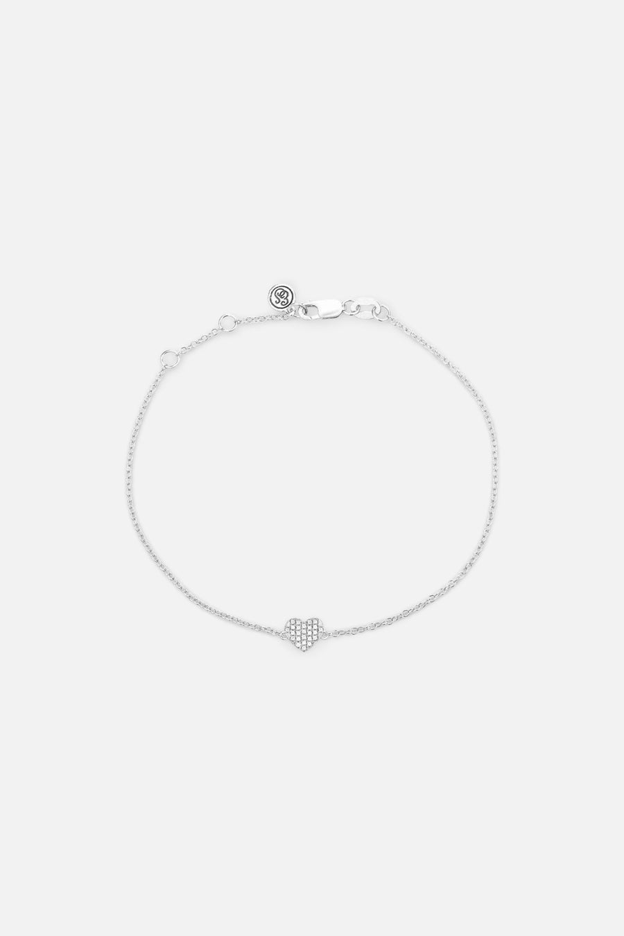 Ella Stein All Heart Chain Bracelet in Sterling Silver – front view