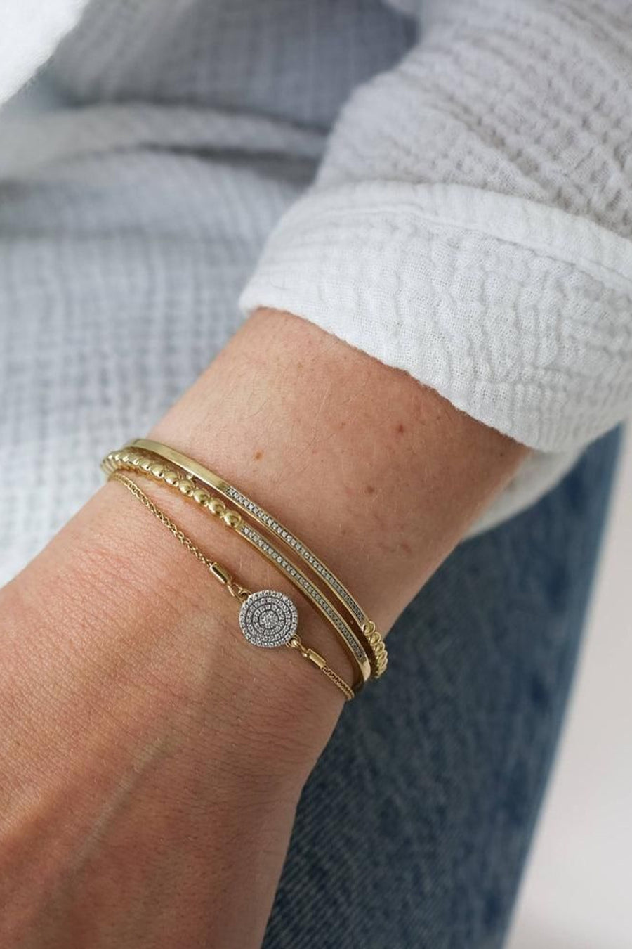 Ella Stein Change It Up Cuff Bracelet in Gold – flat lay