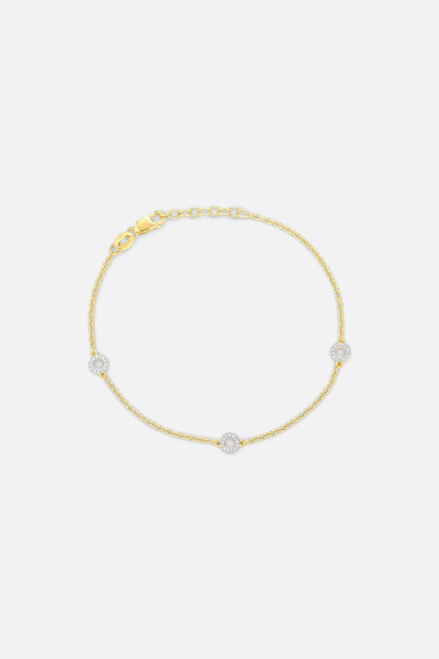 Ella Stein Circle Station Chain Bracelet in Gold – front view
