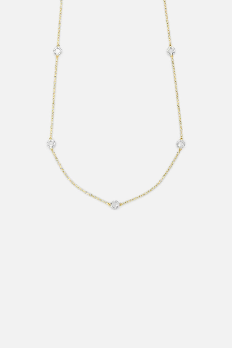 Ella Stein Circle Station Chain Necklace in Gold – front view