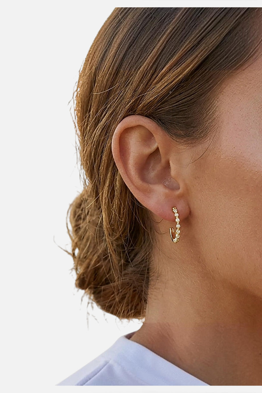 Ella Stein Classic Hoop Earrings in Gold – back view