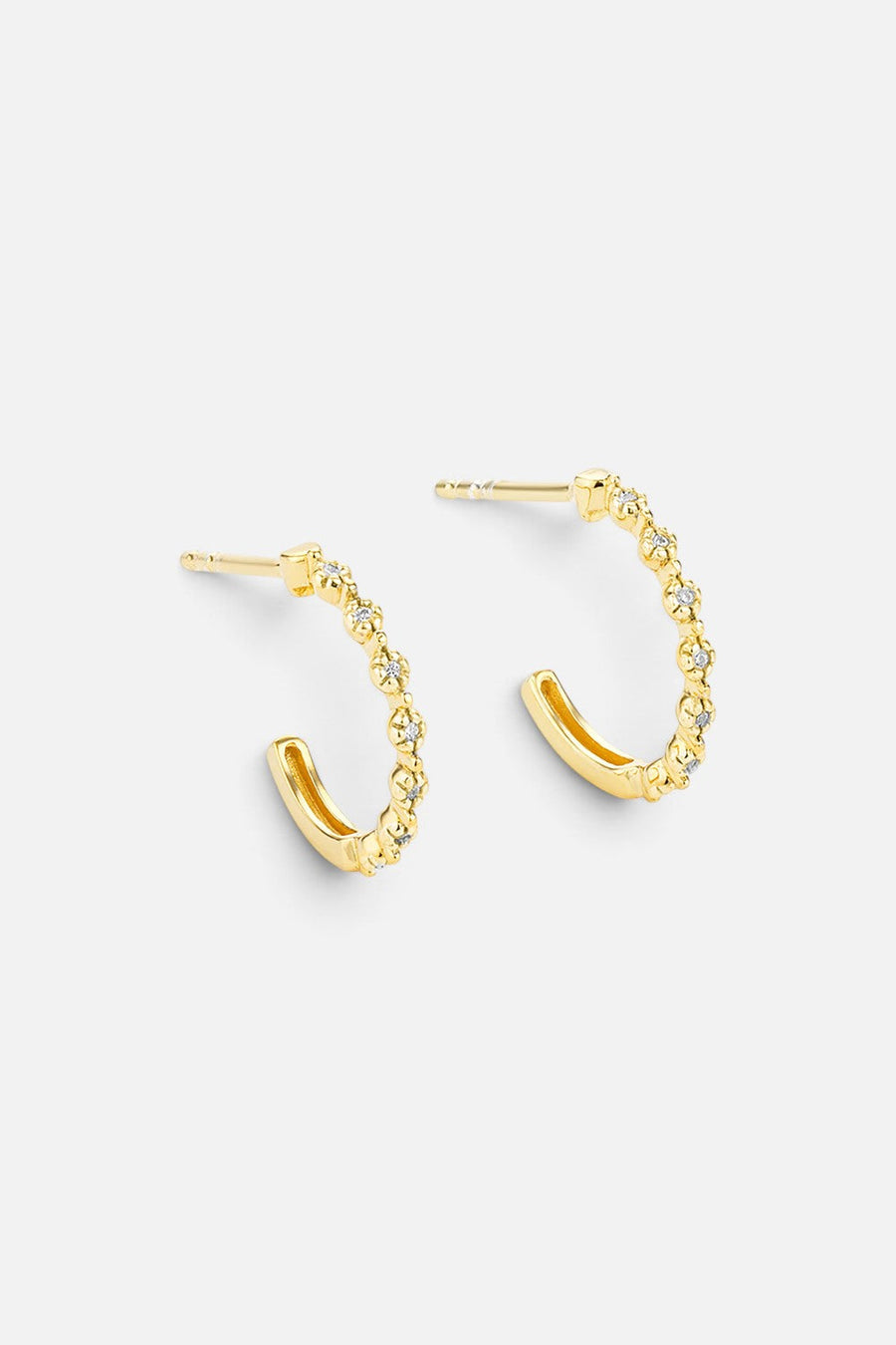 Ella Stein Classic Hoop Earrings in Gold – flat lay