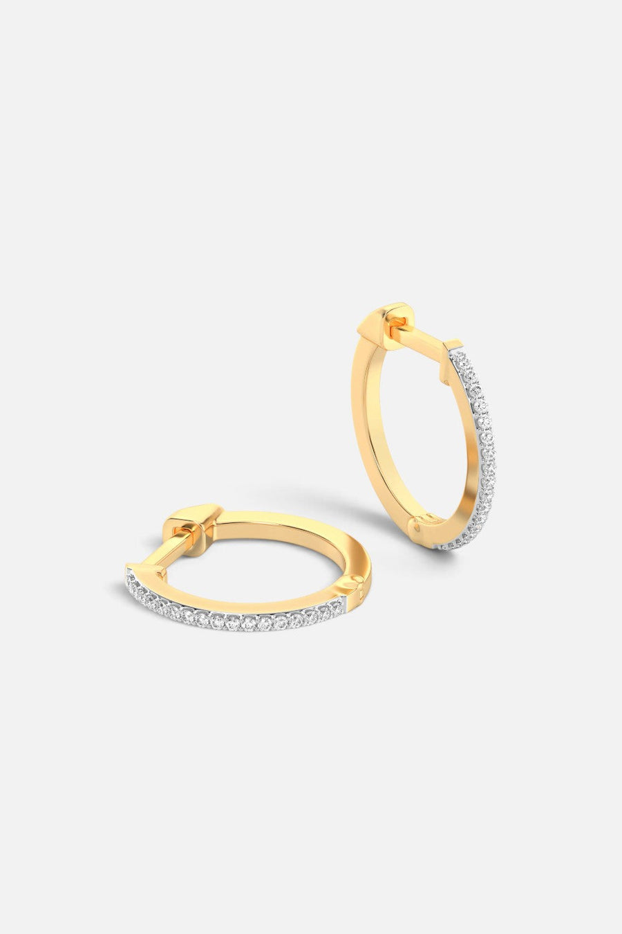 Ella Stein Classic Pave Diamond Huggie Earrings – back view