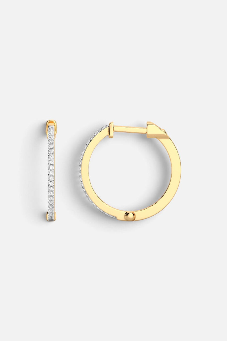 Ella Stein Classic Pave Diamond Huggie Earrings – flat lay