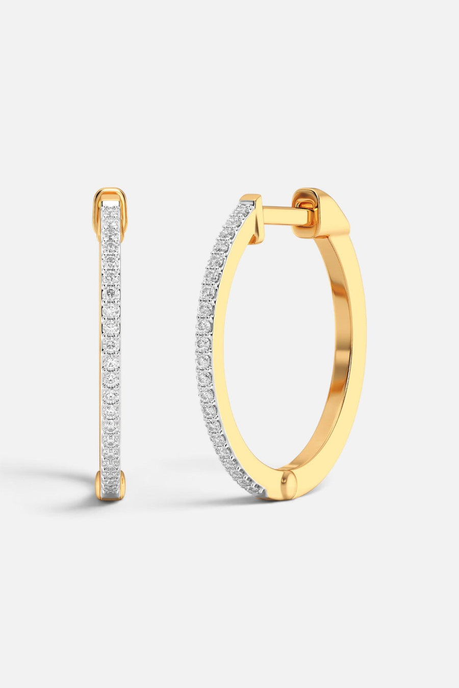 Ella Stein Classic Pave Diamond Huggie Earrings – side view