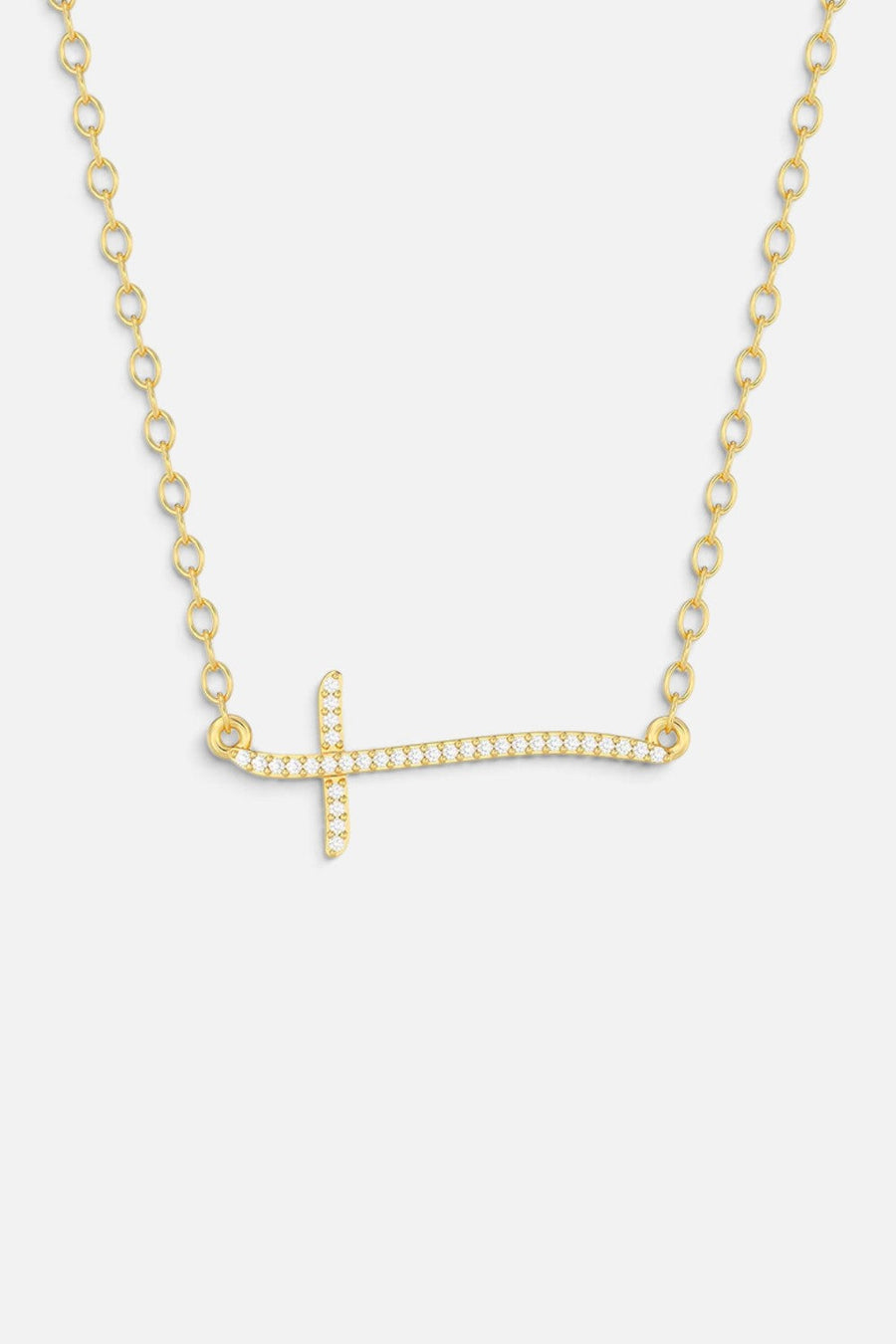 Ella Stein Criss Cross Pendant Necklace in Gold – front view