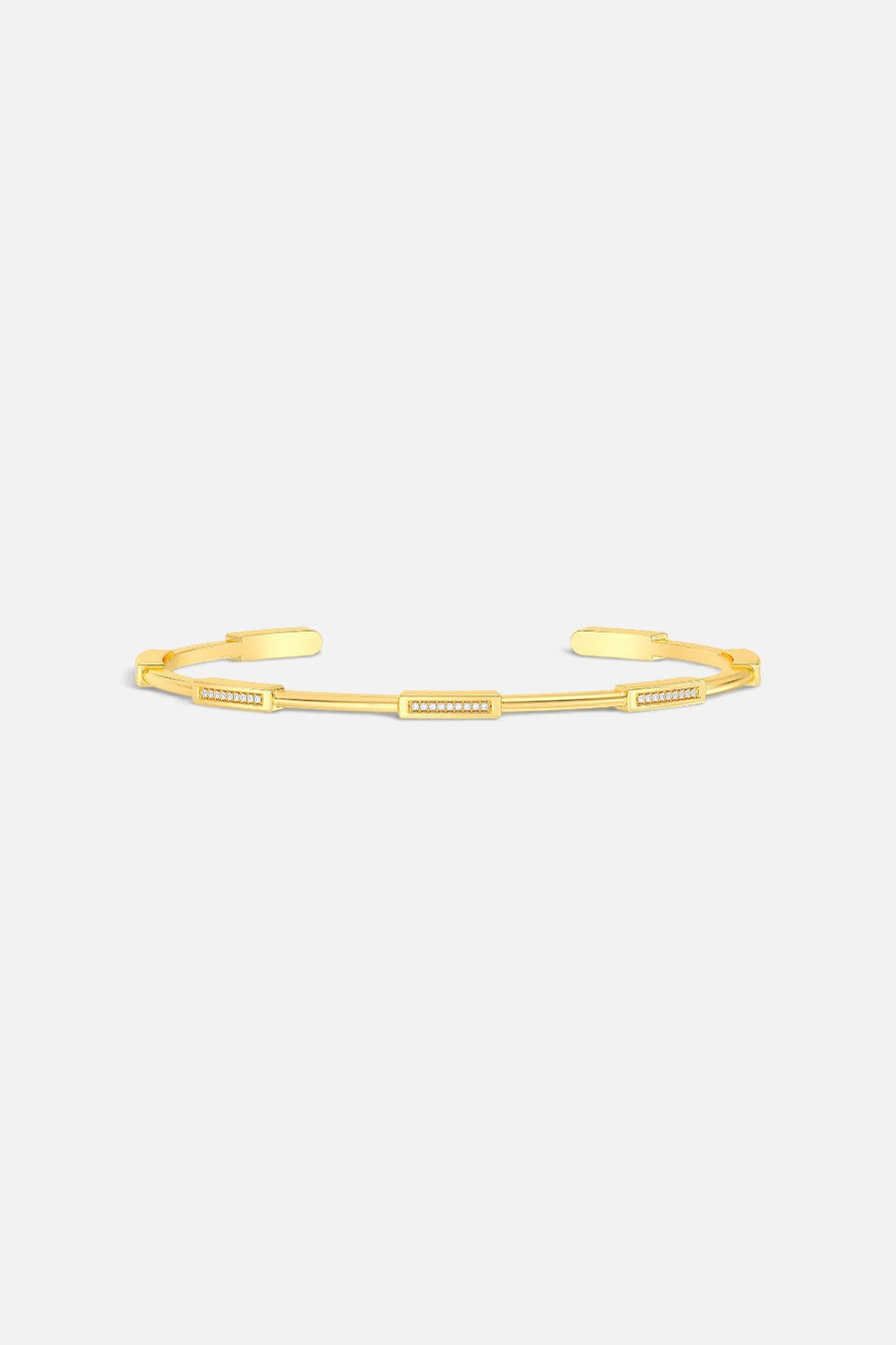 Ella Stein Diamond Bar Cuff Bracelet in Gold – front view