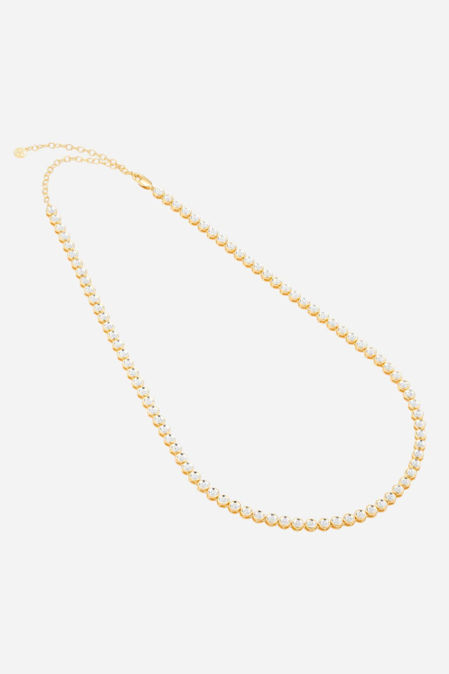 Ella Stein Diamond Essential Tennis Necklace in Gold – side view
