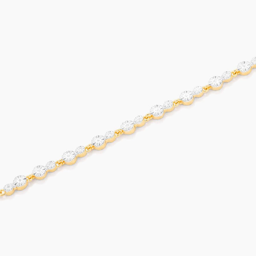Ella Stein Dot To Dot Tennis Bracelet in Yellow Gold – flat lay
