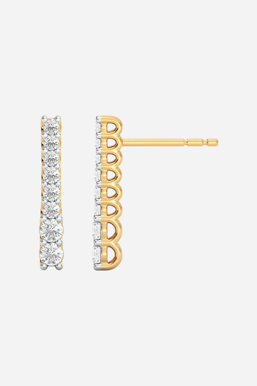Ella Stein Lab-Grown Ascent Bar Stud Earrings – back view