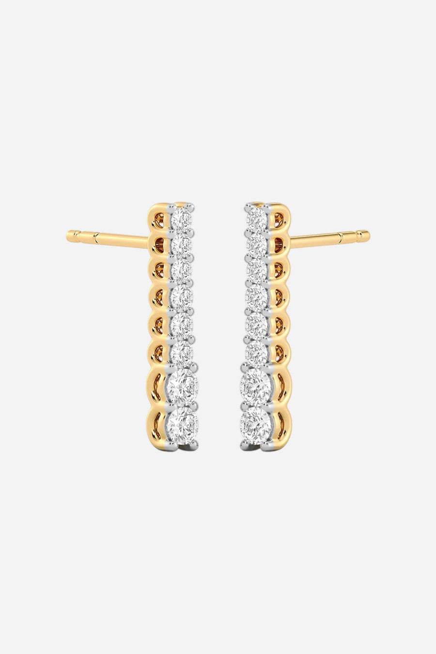 Ella Stein Lab-Grown Ascent Bar Stud Earrings – side view