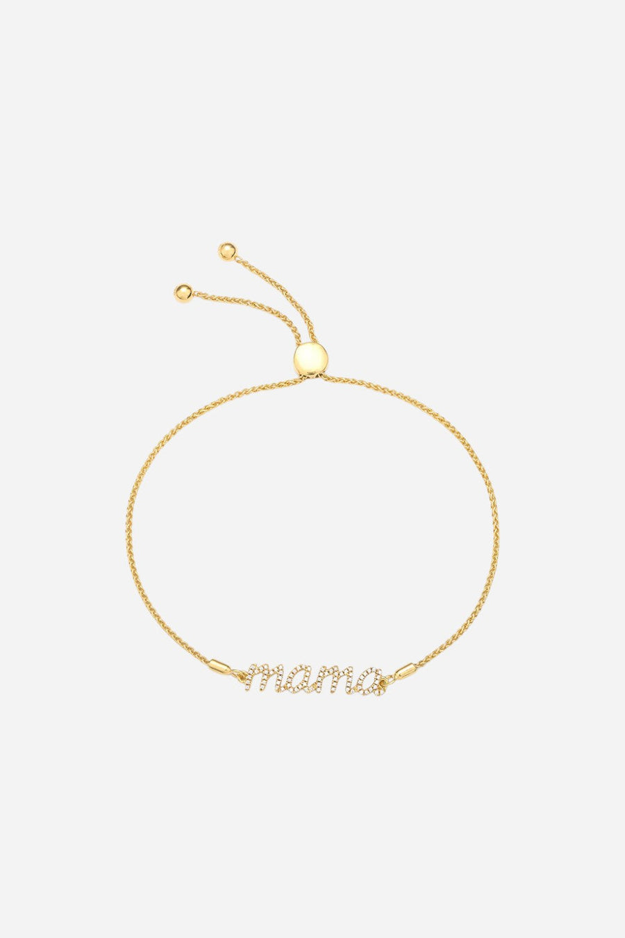 Ella Stein Love You Mama Bolo Bracelet in Gold – front view