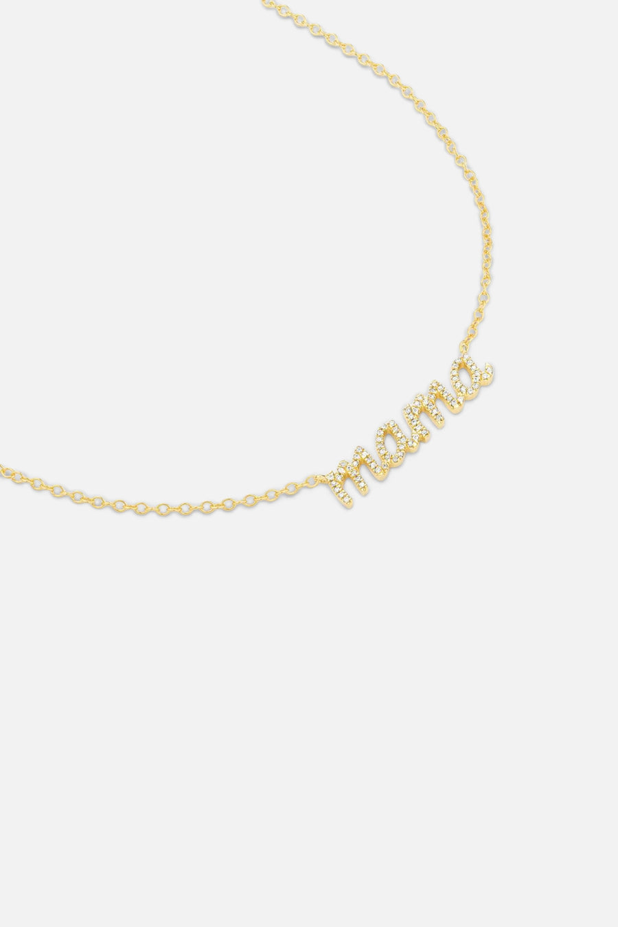 Ella Stein Love You Mama Pendant Necklace in Gold – back view