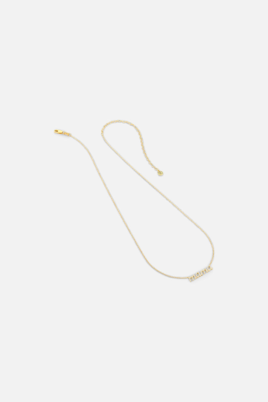 Ella Stein Love You Mama Pendant Necklace in Gold – flat lay