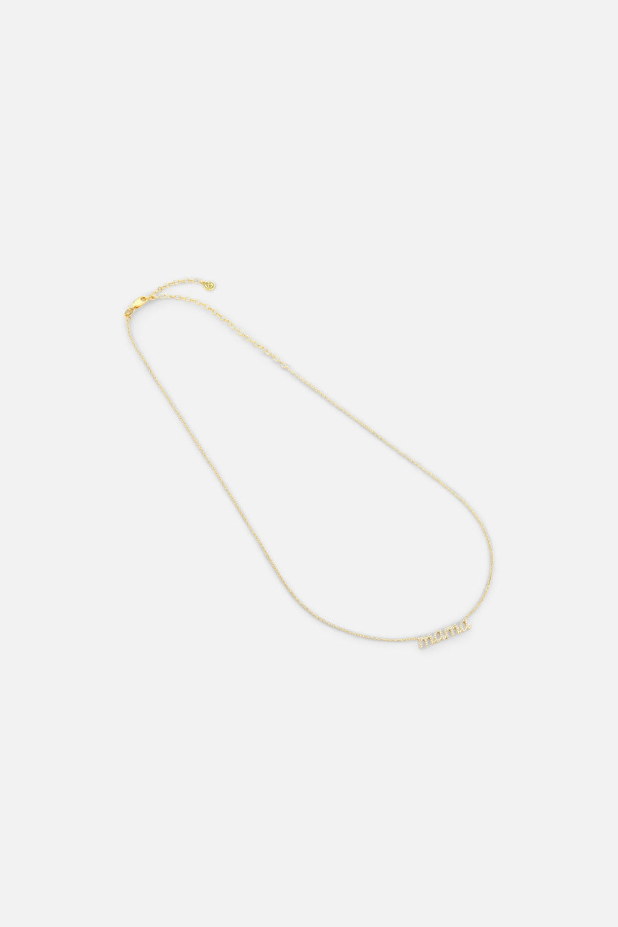 Ella Stein Love You Mama Pendant Necklace in Gold – side view