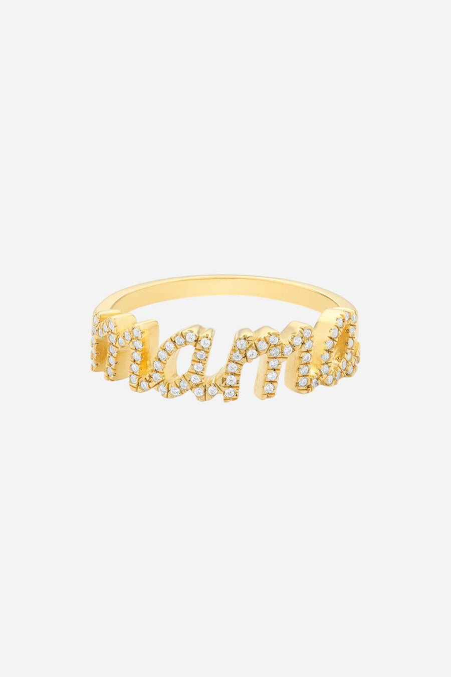 Ella Stein Love You Mama Statement Ring in Gold – detail