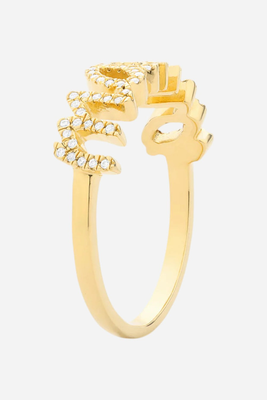 Ella Stein Love You Mama Statement Ring in Gold – side view
