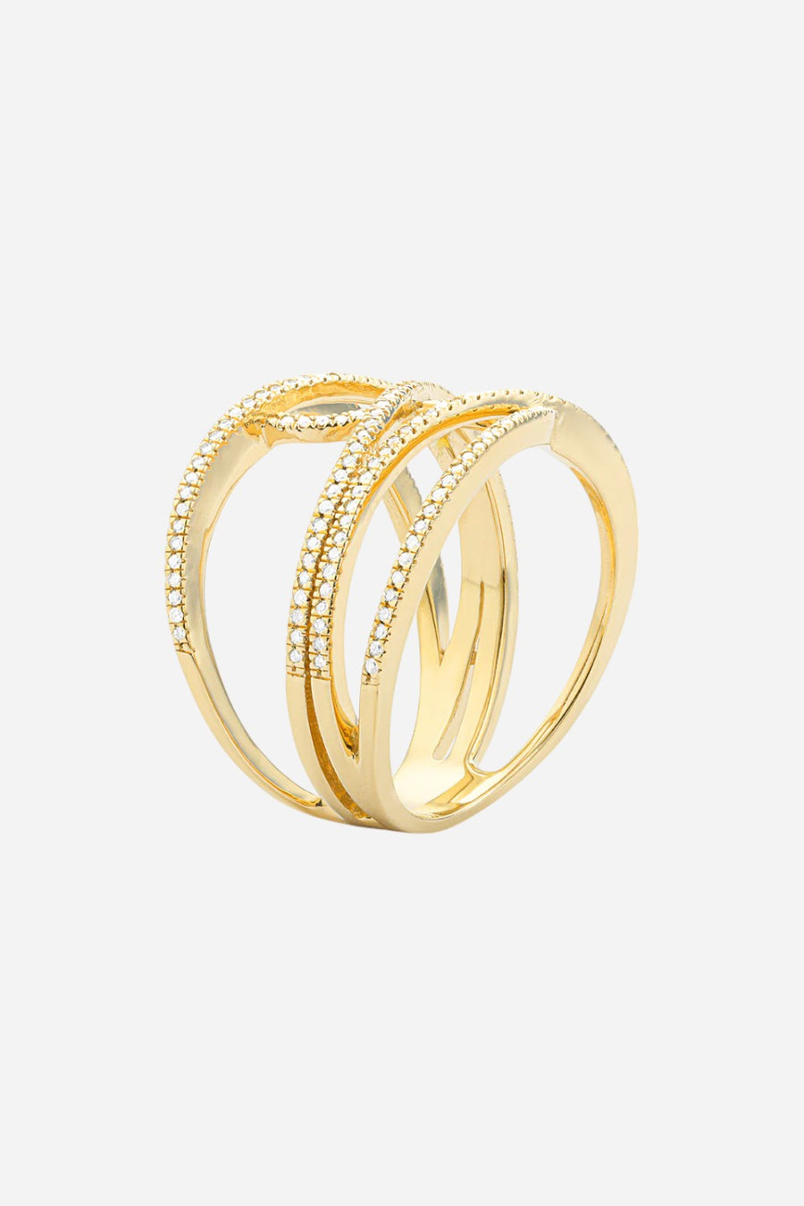 Ella Stein Make Connections Statement Ring Gold – side view