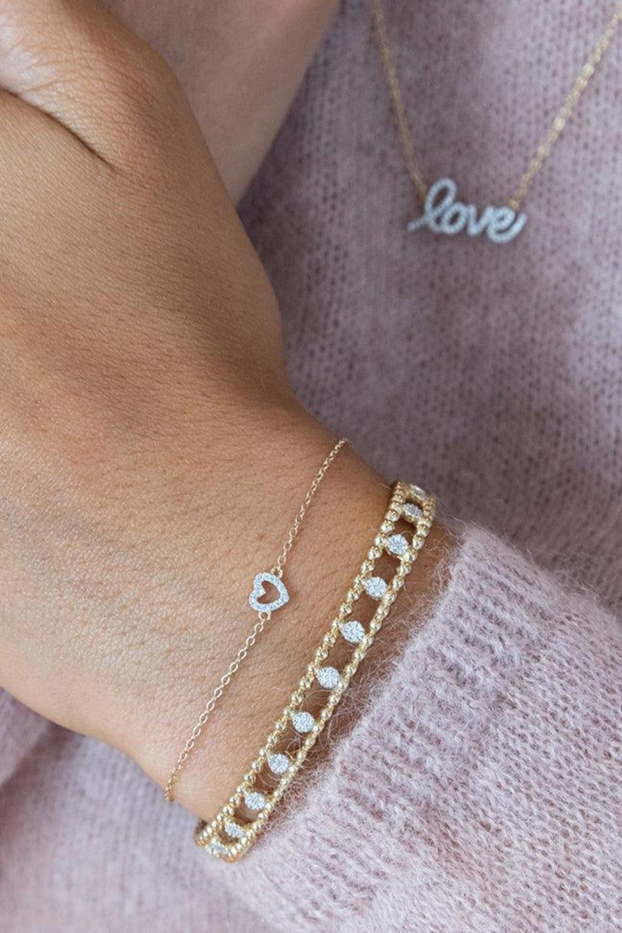 Ella Stein Middle Ground Cuff Bracelet in 14k Gold – back view