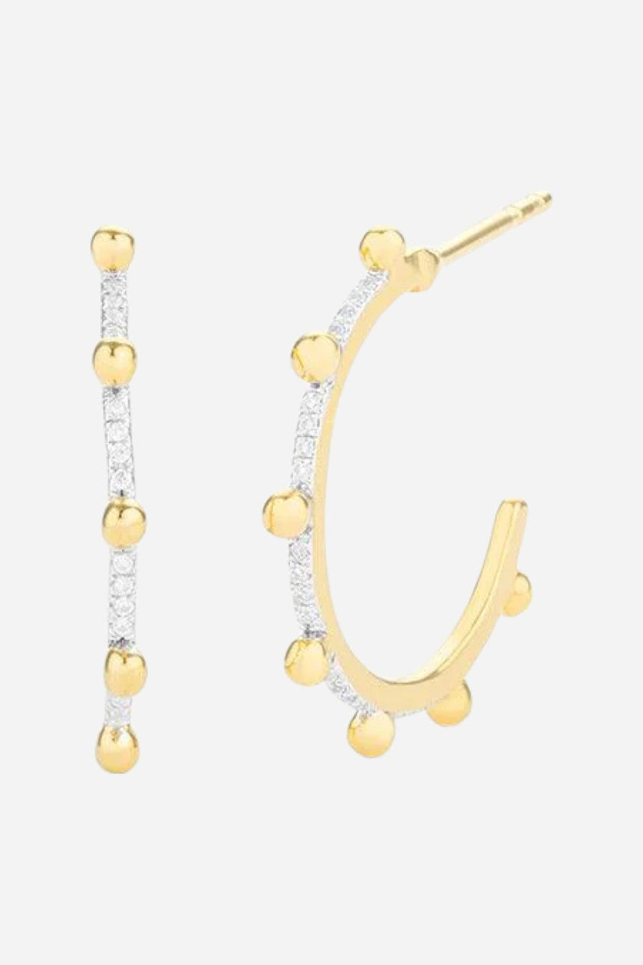 Ella Stein Pearls Of Gold Hoop Earrings – back view