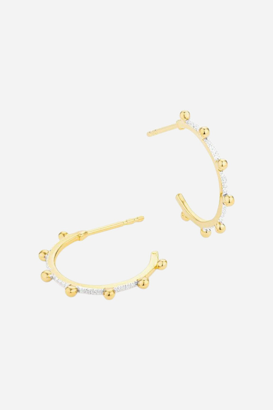 Ella Stein Pearls Of Gold Hoop Earrings – front view