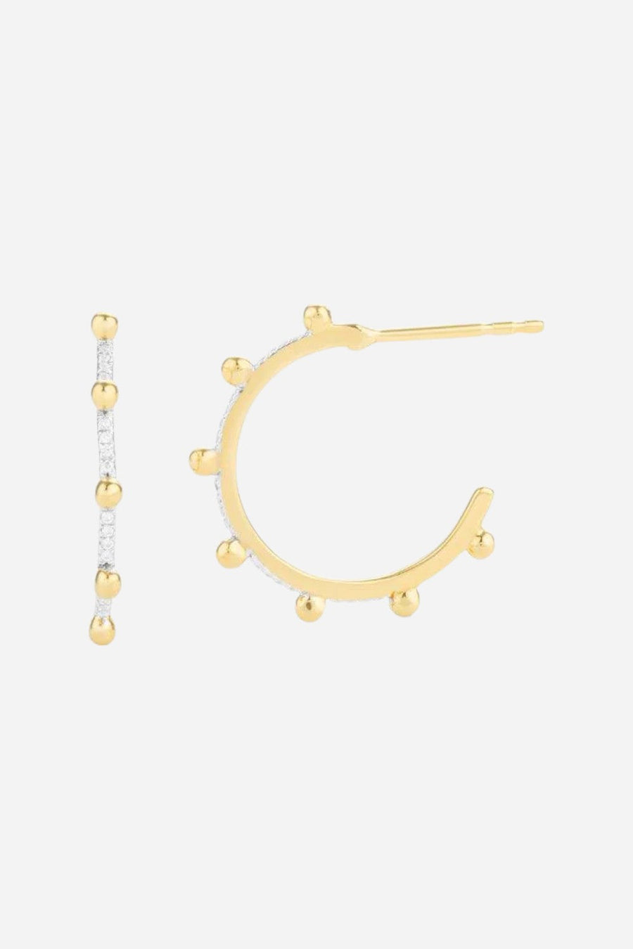 Ella Stein Pearls Of Gold Hoop Earrings – side view