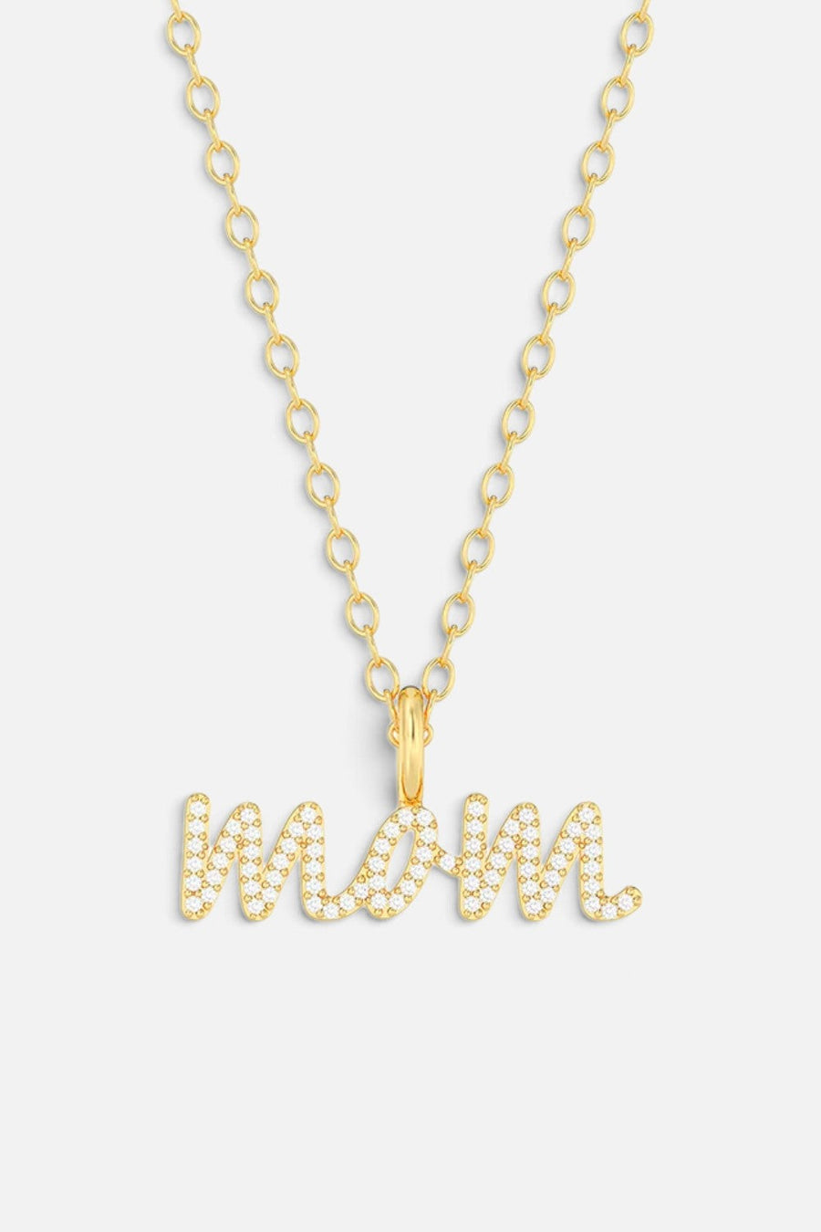 Ella Stein Rockstar Mom Pendant Necklace in Gold – front view