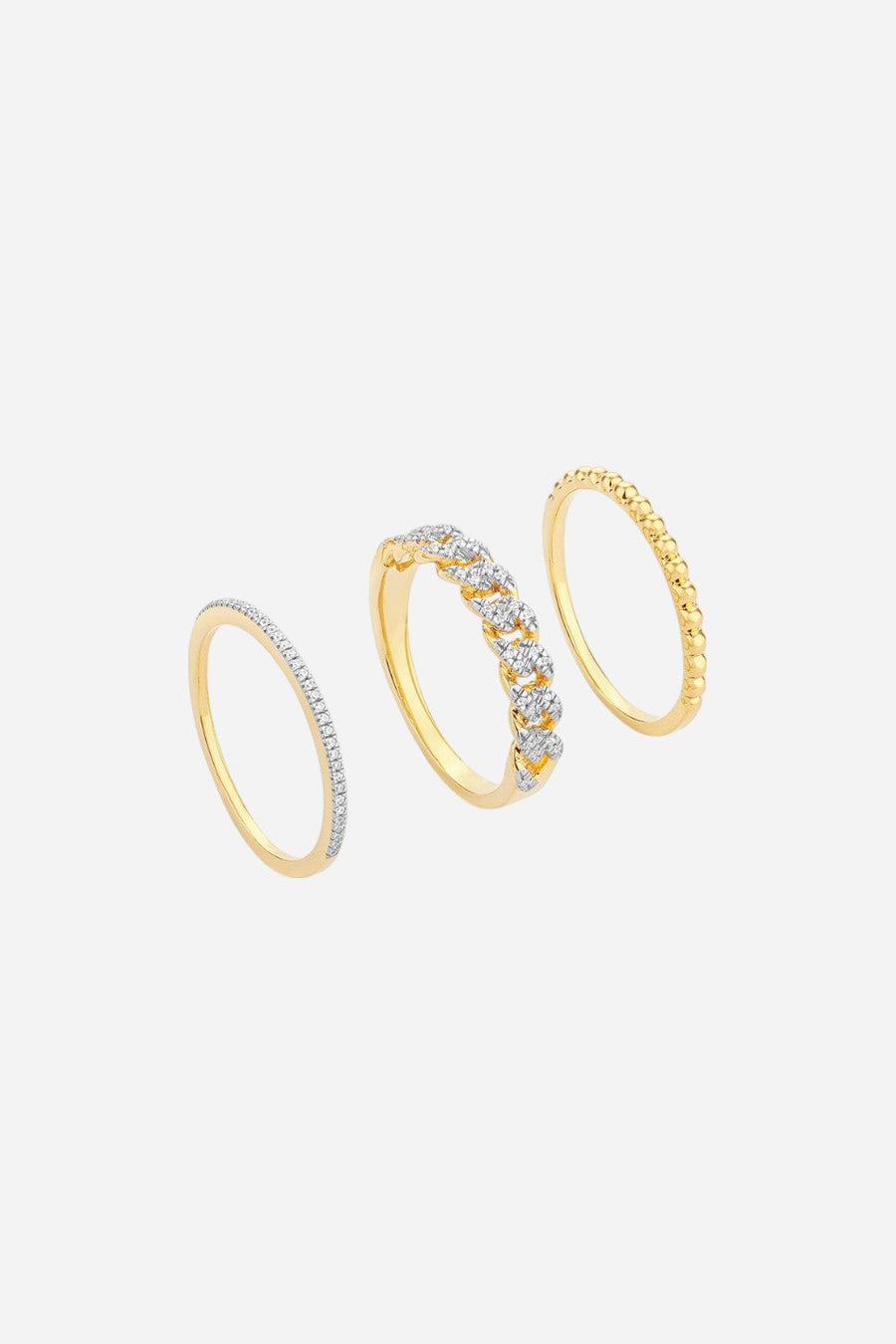 Ella Stein The Space Between Cuban Stackable Ring in Gold – back view