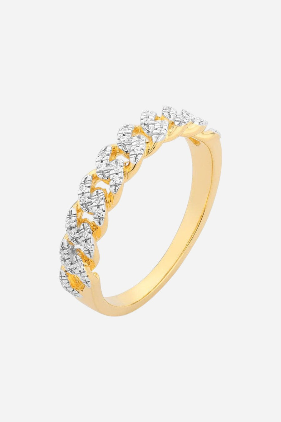 Ella Stein The Space Between Cuban Stackable Ring in Gold – side view