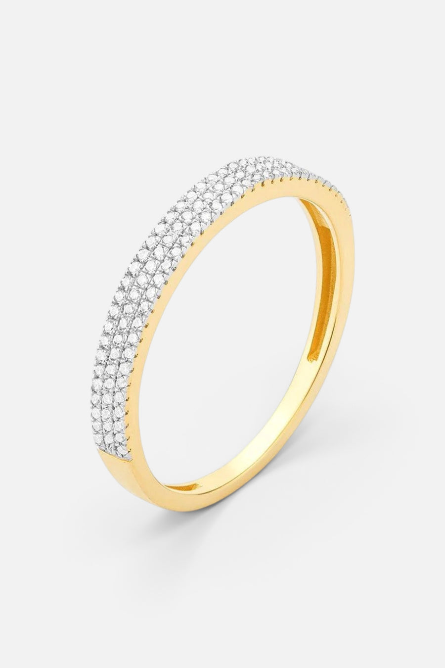Ella Stein Triple Row Stackable Ring in Gold - Size 6 – front view