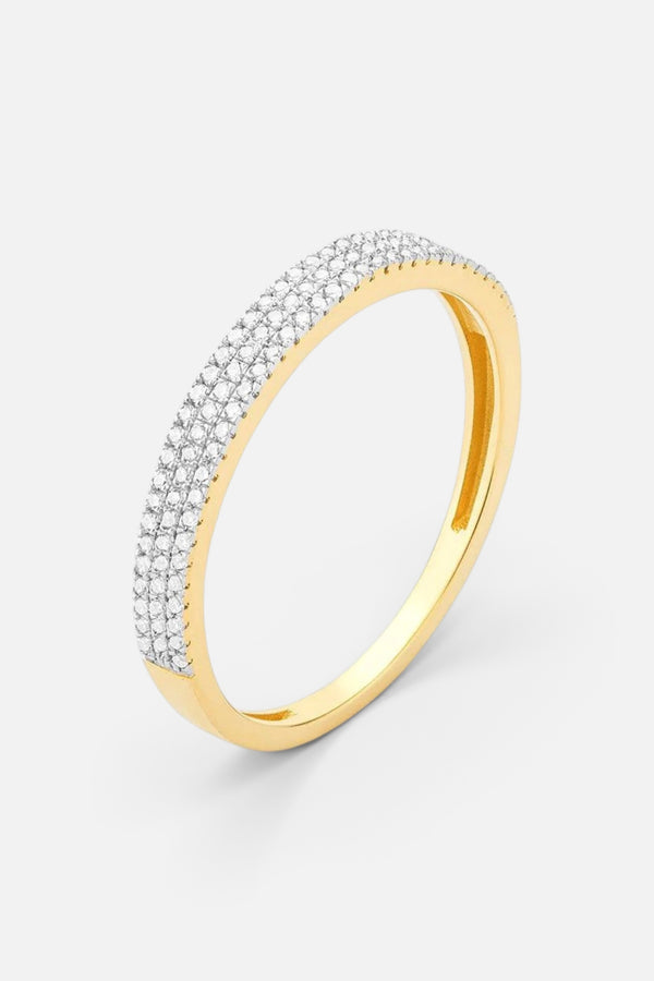 Ella Stein Triple Row Stackable Ring in Gold - Size 8