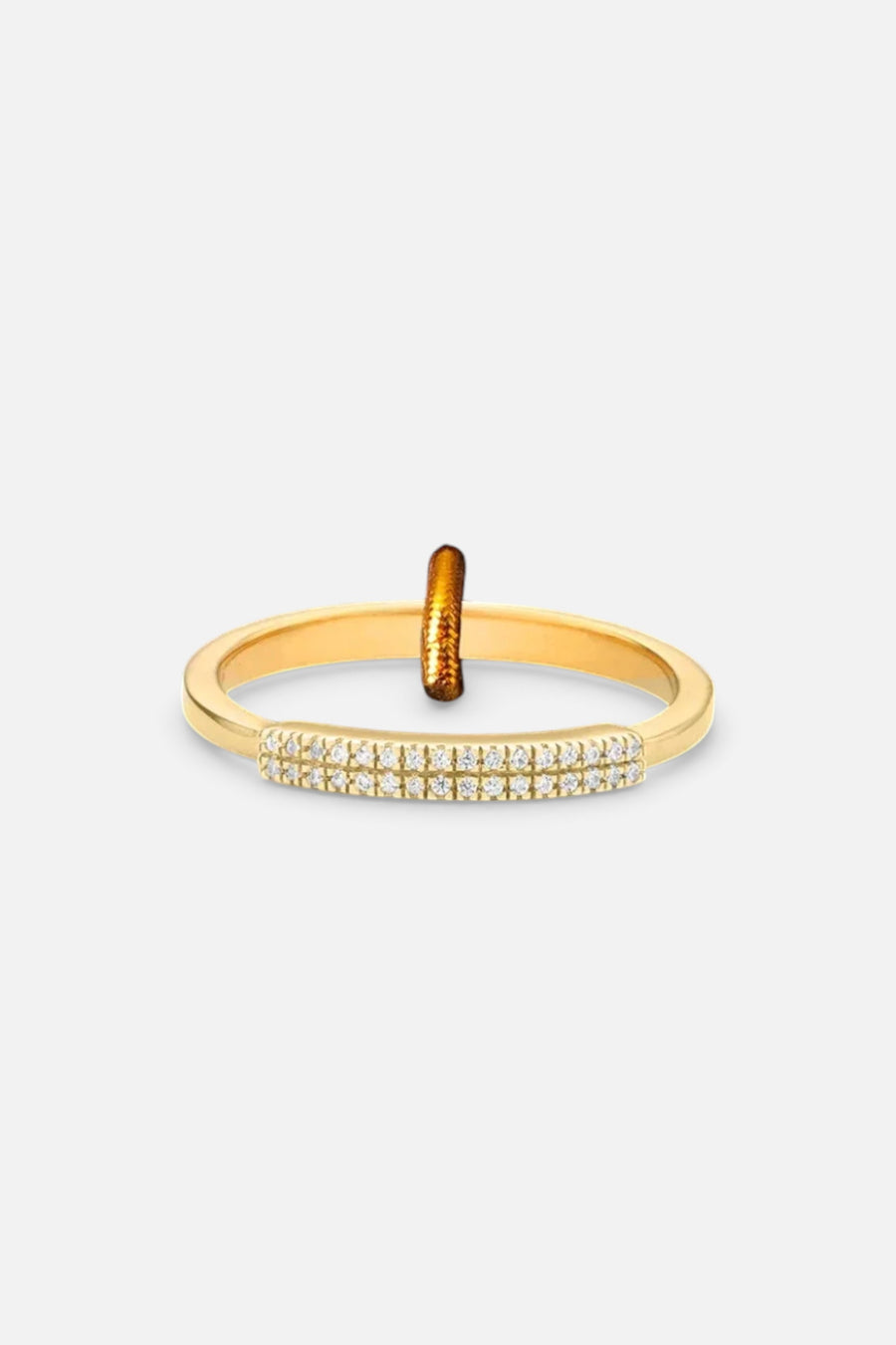 Ella Stein Waterproof Bar None Stackable Ring in Gold – back view