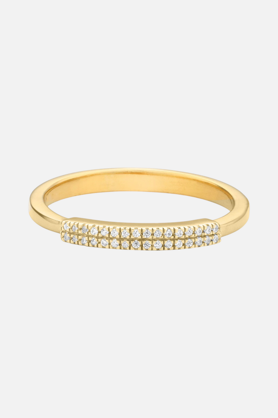 Ella Stein Waterproof Bar None Stackable Ring in Gold – flat lay